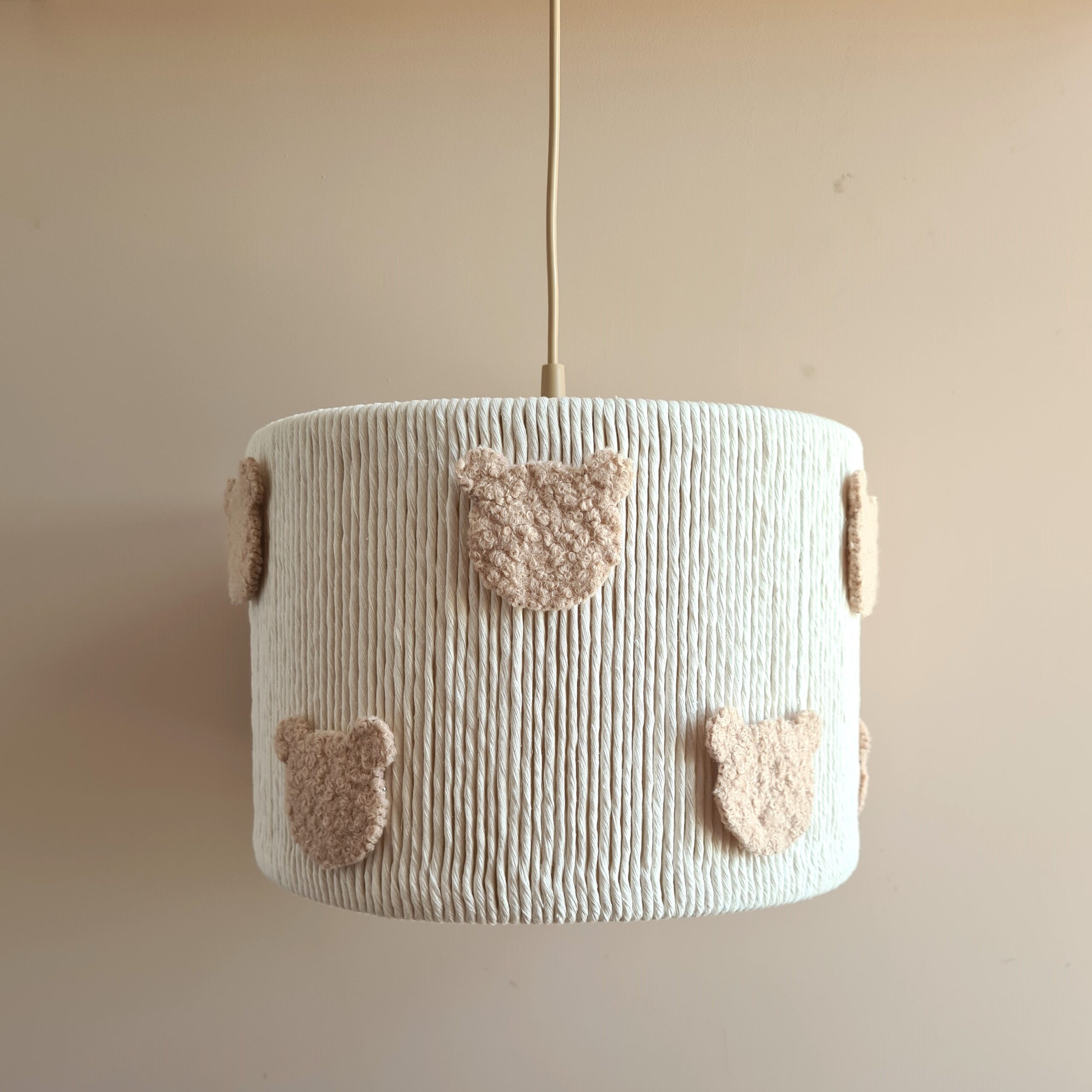 Lampa sufitowa boho Miś – beżowy klosz do pokoju dziecka - obrazek 2