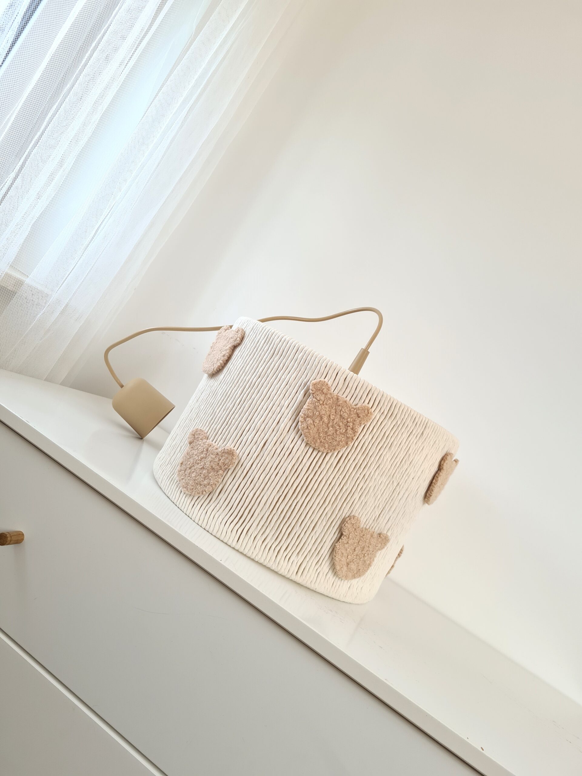 Lampa sufitowa boho Miś – beżowy klosz do pokoju dziecka - obrazek 5