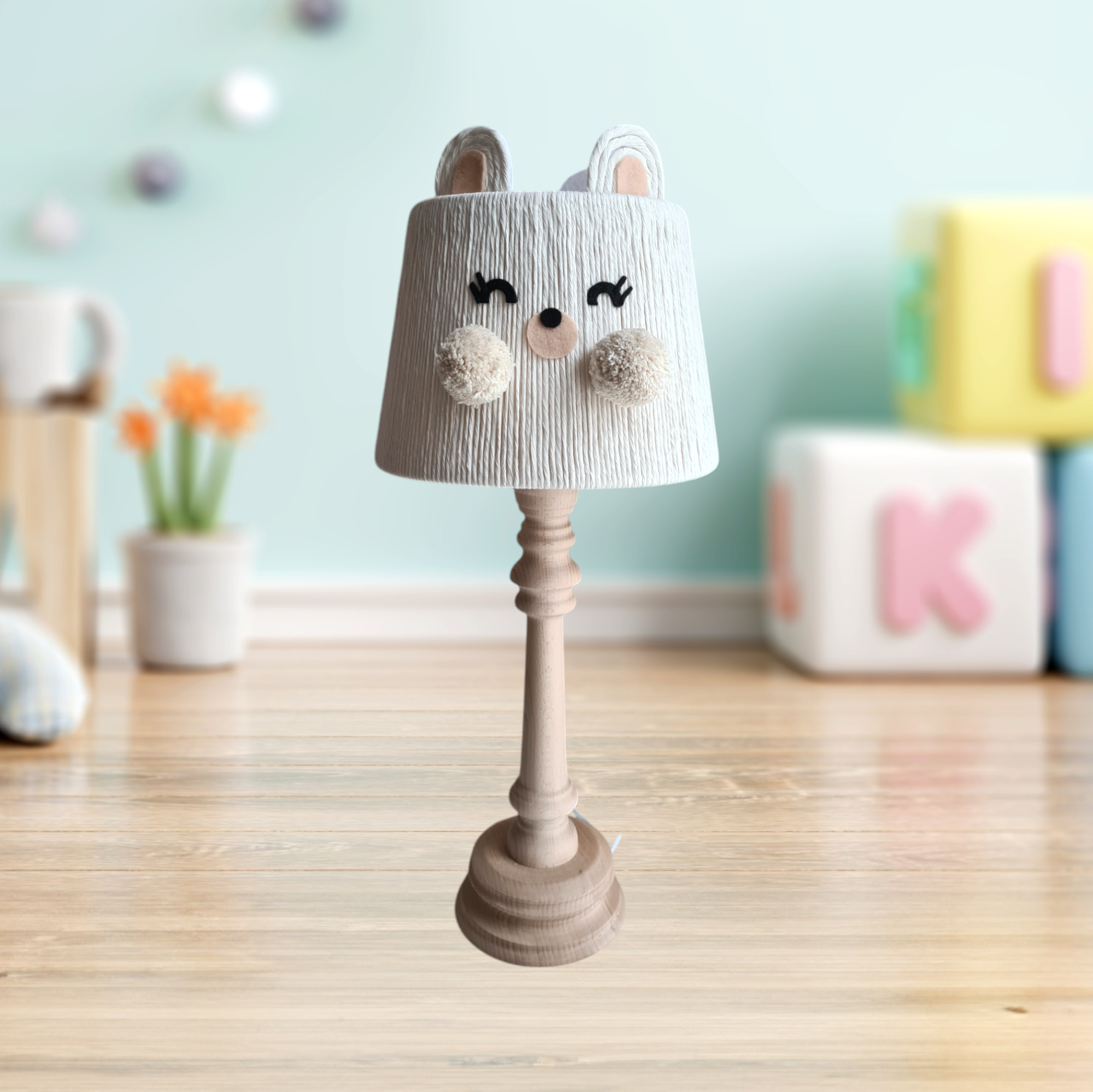Lampka nocna "Misiowa" - ręcznie wykonana dekoracja pokoju - obrazek 2