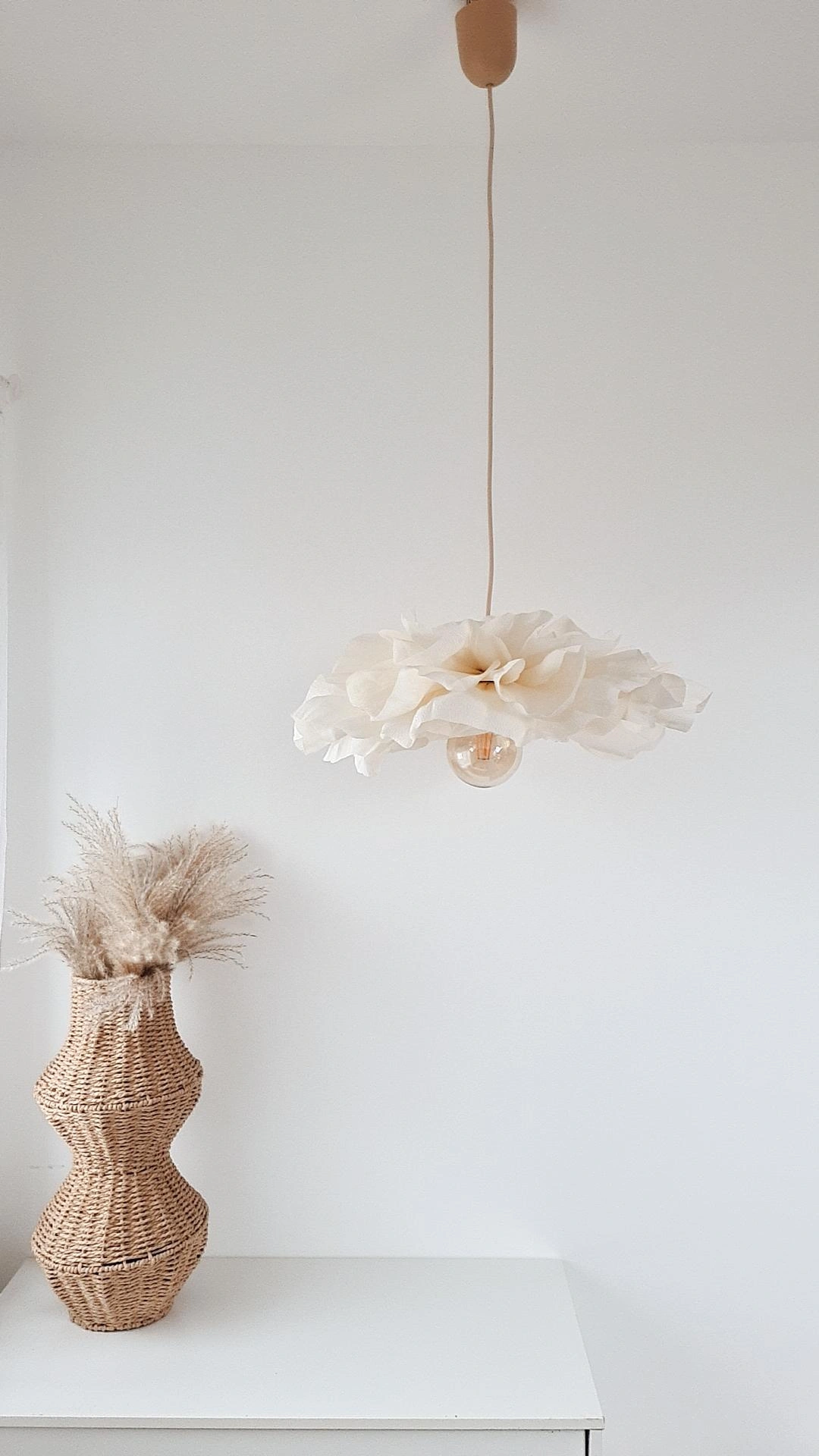 Lampa sufitowa kremowy kwiat PEONIA - obrazek 3