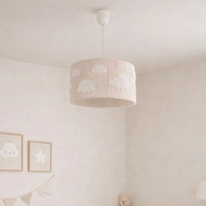 Lampa Wisząca Puszyste Chmurki - Tkanina Baranek Boucle