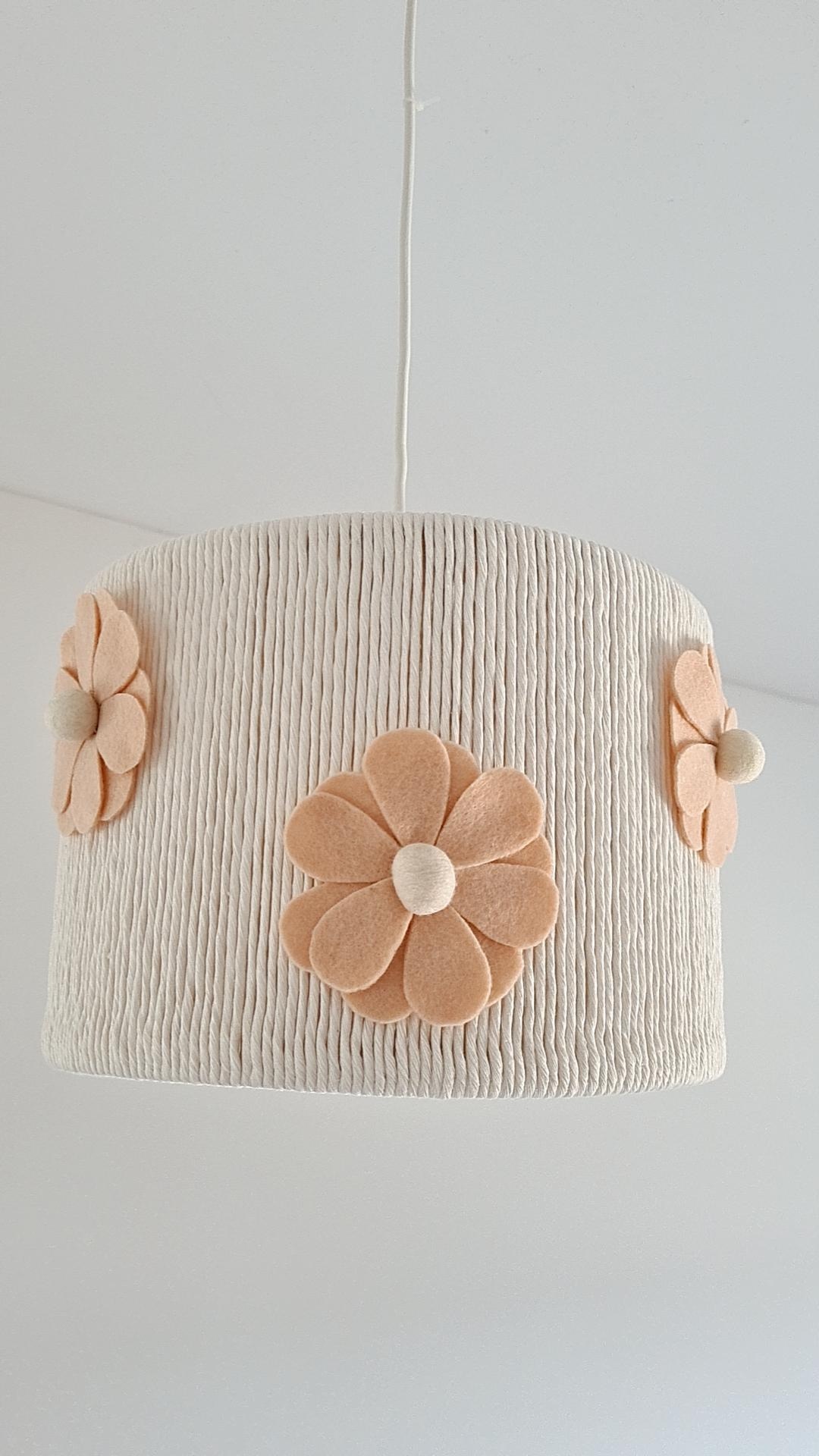 Lampa wisząca handmade do Pokoju Dziecka - Kwiaty Brzoskwinia - obrazek 5