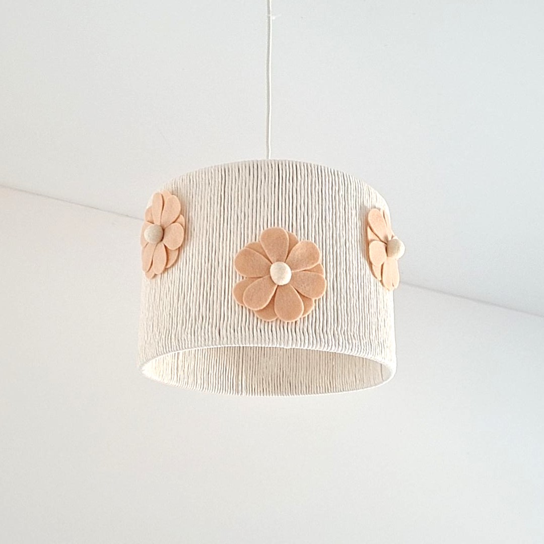 Lampa wisząca handmade do Pokoju Dziecka - Kwiaty Brzoskwinia